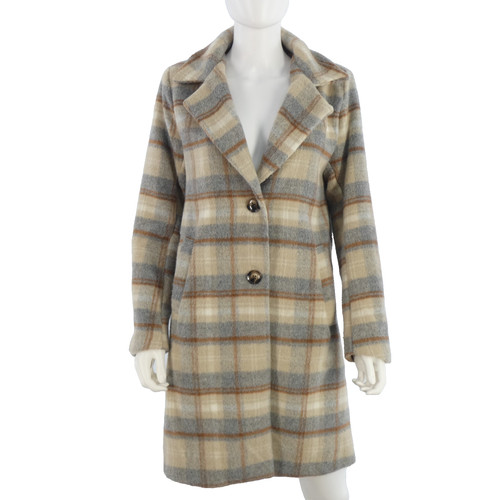 Herzloser karomantel beige - karomantel,