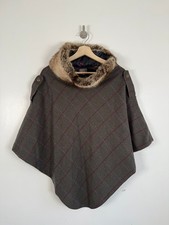 Joules Tweed Cape Poncho grün